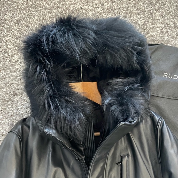 Rudsak Crawley Leather Down Bomber Jacket - Picture 7 of 11